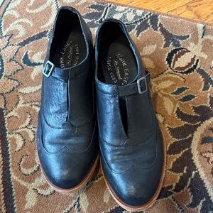 Kork-Ease Black Leather Loafers with Buckle